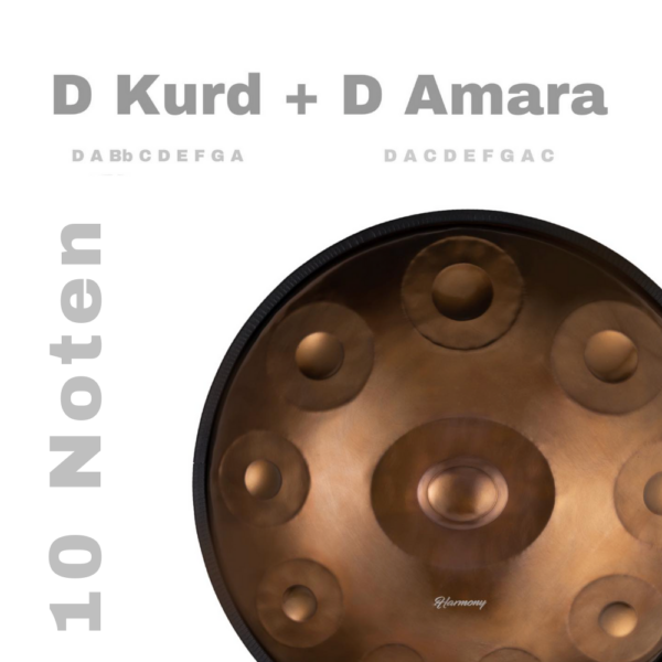 Handpan D-Kurd + D-Amara / 10 Noten / 440 Hz